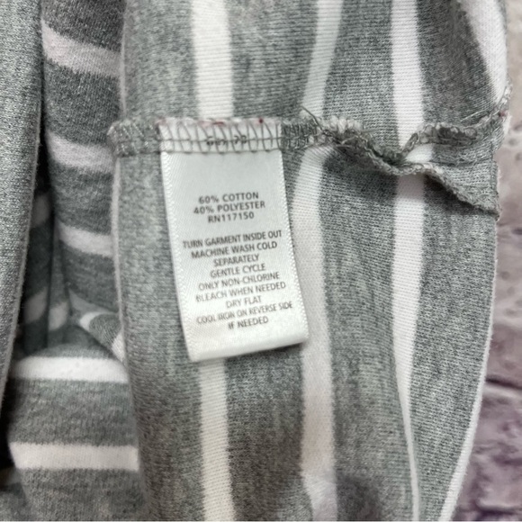 Quacker Factory Gray Cardinal Sequin Striped Top - Picture 9 of 9